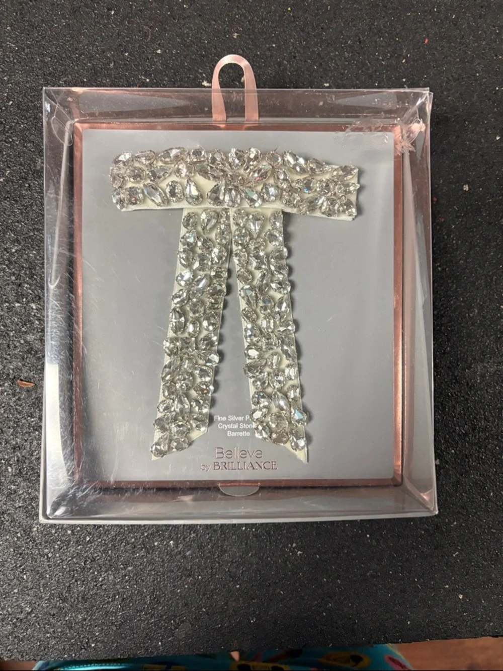 Believe by Brilliance Silver Crystal Barrette Hair Clip